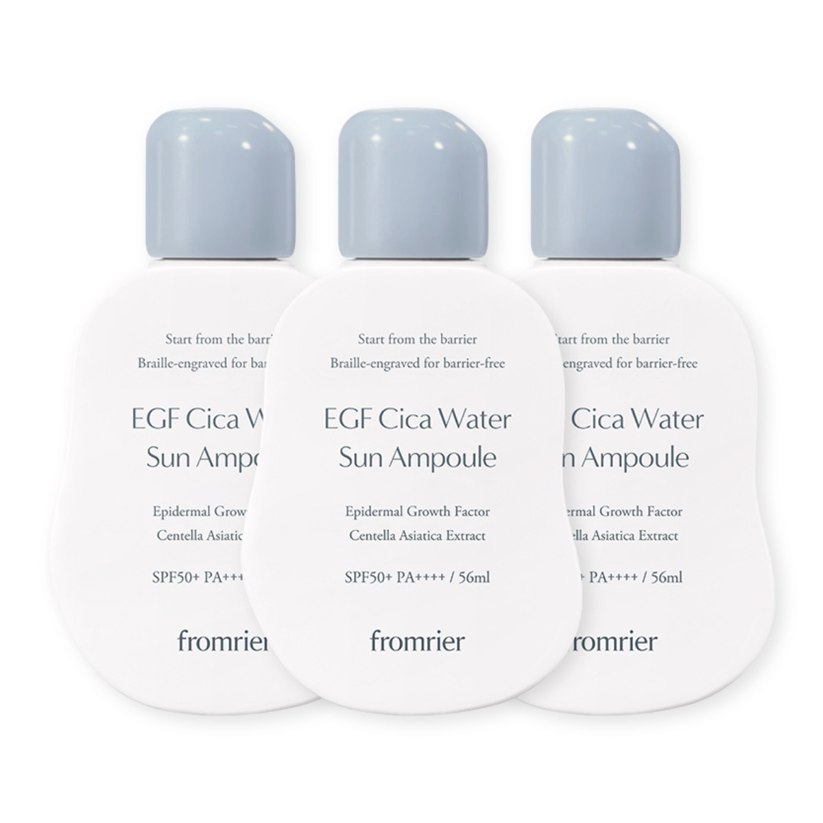 [청담샵PICK/화잘먹]프롬리에 비건 EGF 시카 워터 선앰플 선크림 자외선차단제 유기자차, 3개, 56ml