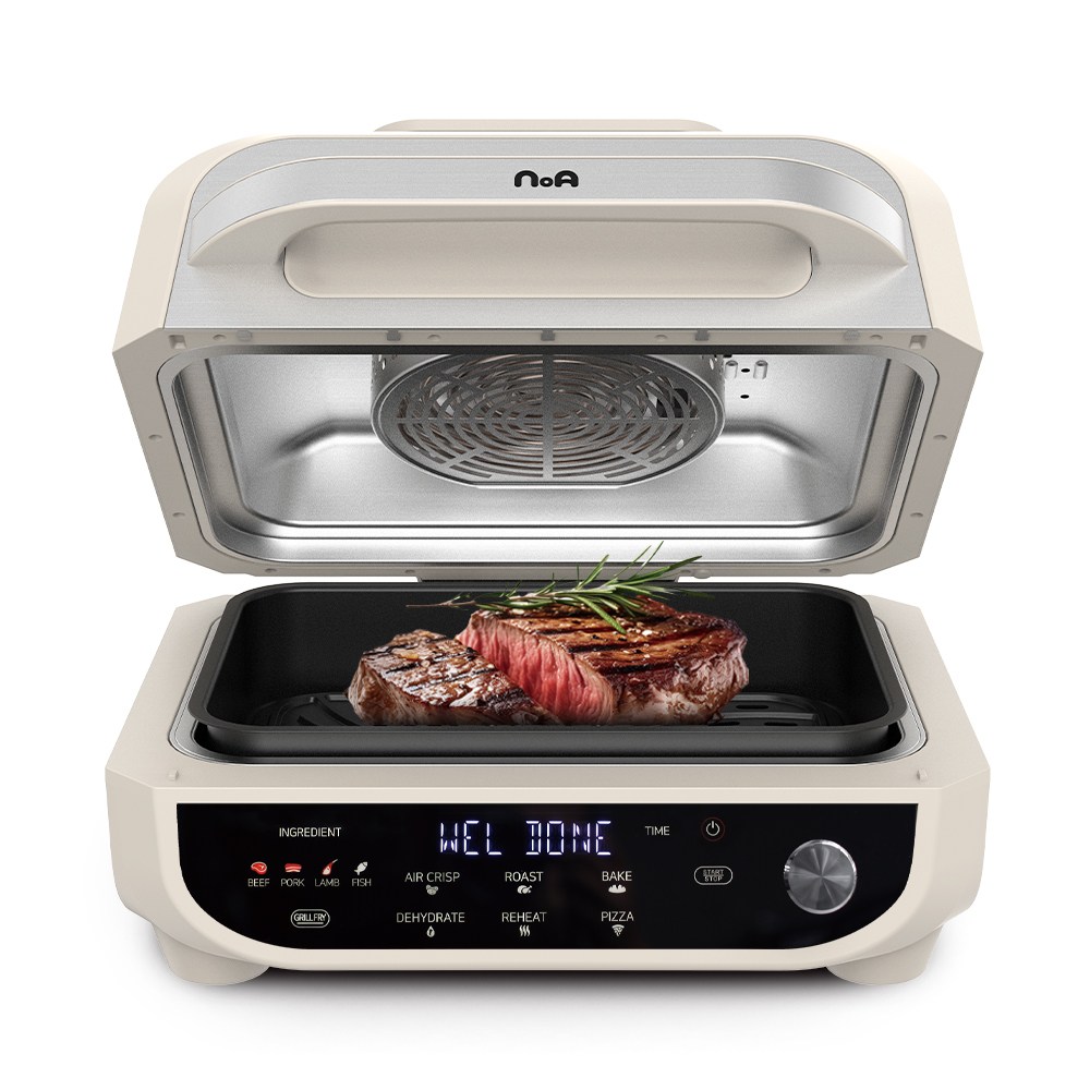 노아 저소음 그릴프라이어 에어프라이어 KC인증 에어그릴, 아이보리