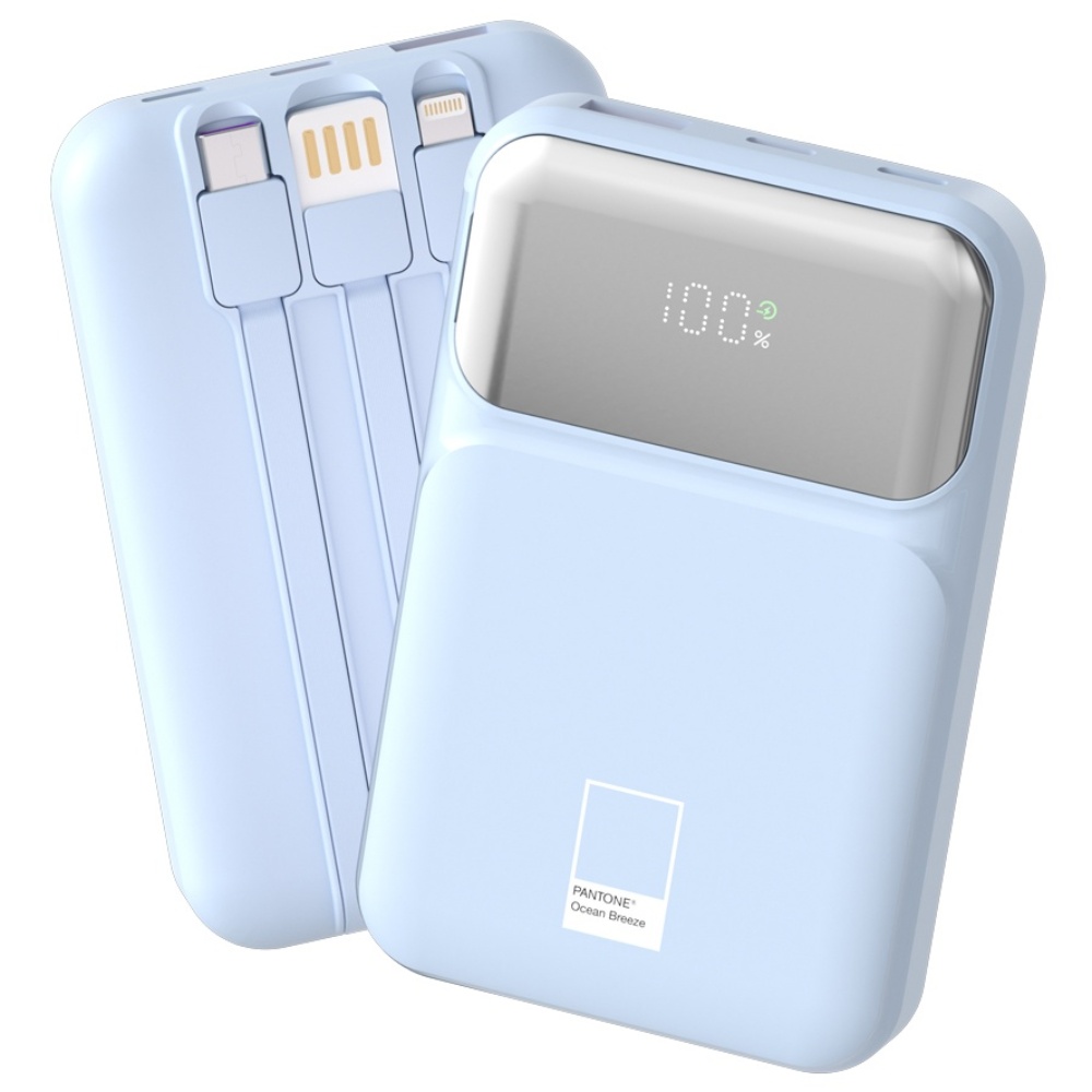 팬톤 PD 22.5W 초고속충전 대용량 케이블 일체형 미러 보조배터리 10000mAh