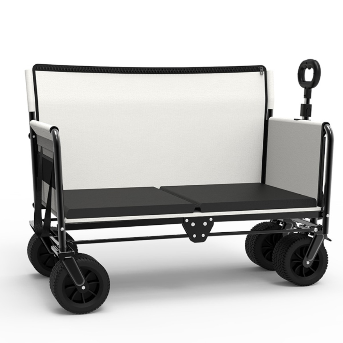 어반콘크리트 캠핑 접이식 의자 웨건, 벤치형 웨건 (카키, 블랙, 아이보리), 1개, 접이식 의자 웨건 (아이보리)