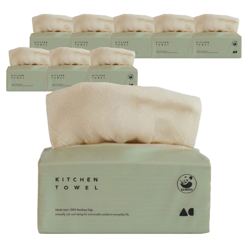 올챌린지 뽑아쓰는 대나무 3겹 키친타월 그린