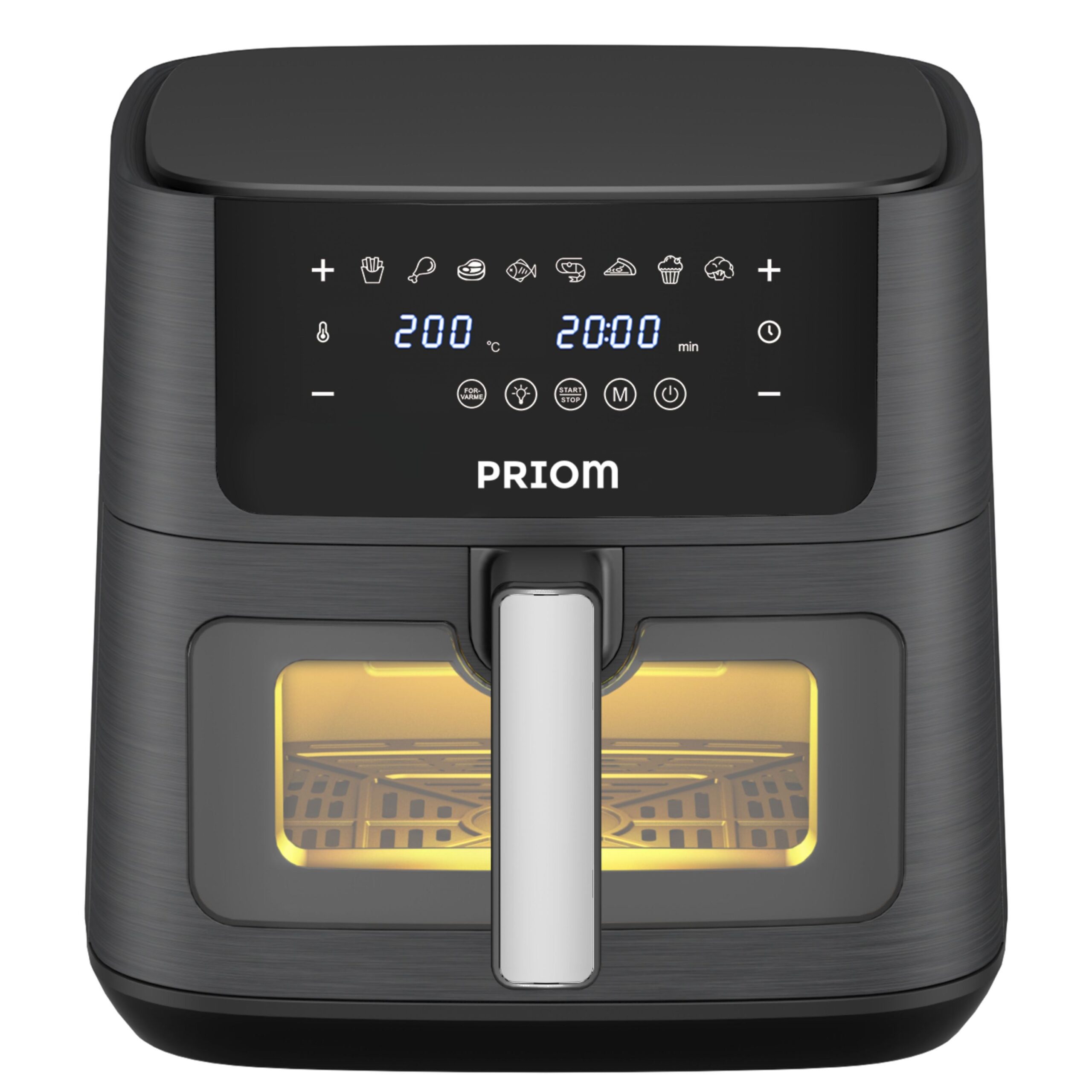 프리옴 저소음 에어프라이어 9L 대용량 보이는 투명 유리창