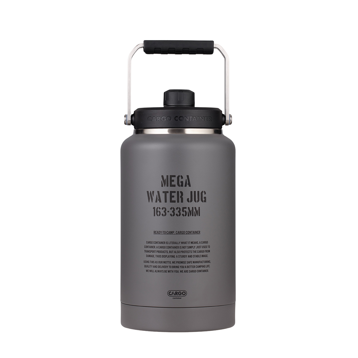 카고컨테이너 3.8L 대용량 캠핑 워터 저그 휴대용 물통 보냉 보온 물통, 1개, 그레이