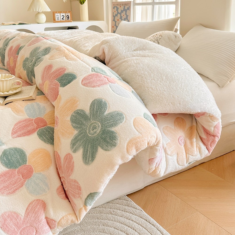 OYEAH 양털 캐시미어 이불 겨울 이불 두꺼운 이불 양면 이불