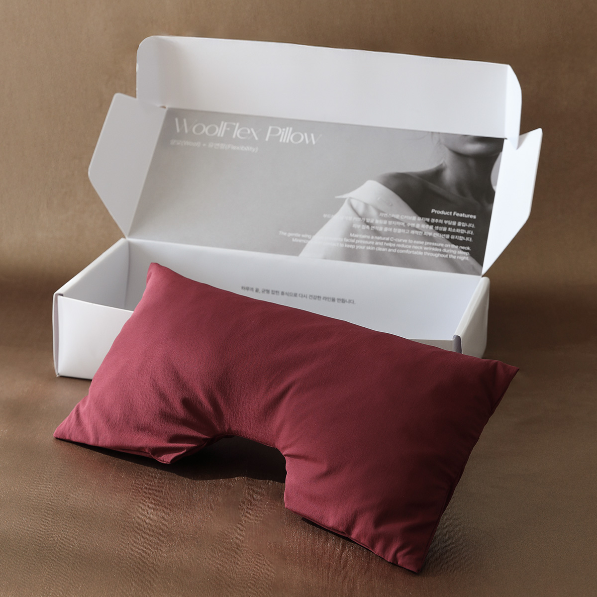 그린모먼트랩 목주름 케어 경추베개 울플렉스 양모 필로우, 멀버리와인, 2개