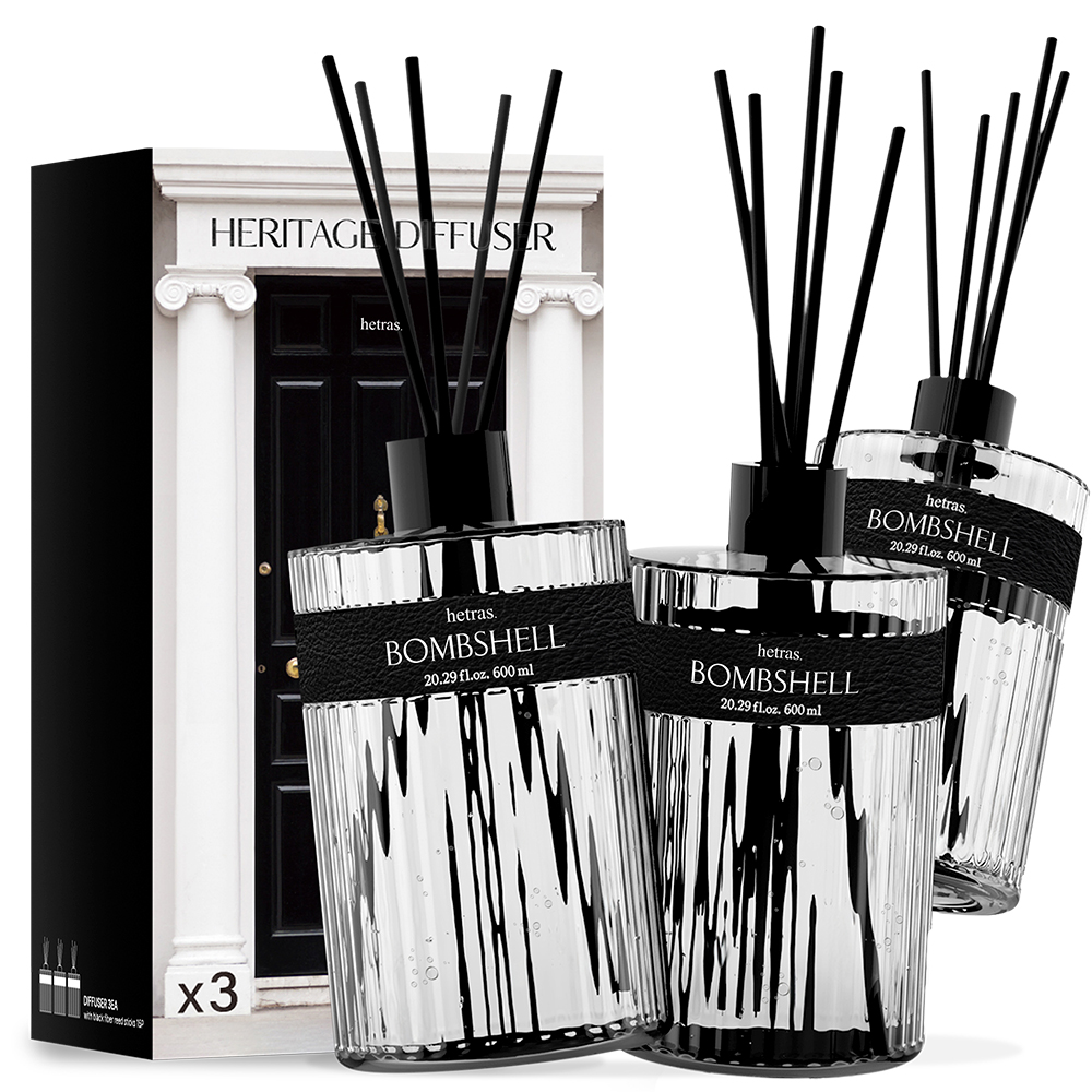 헤트라스 헤리티지 퍼퓸 디퓨저, 3개, 600ml, 밤쉘