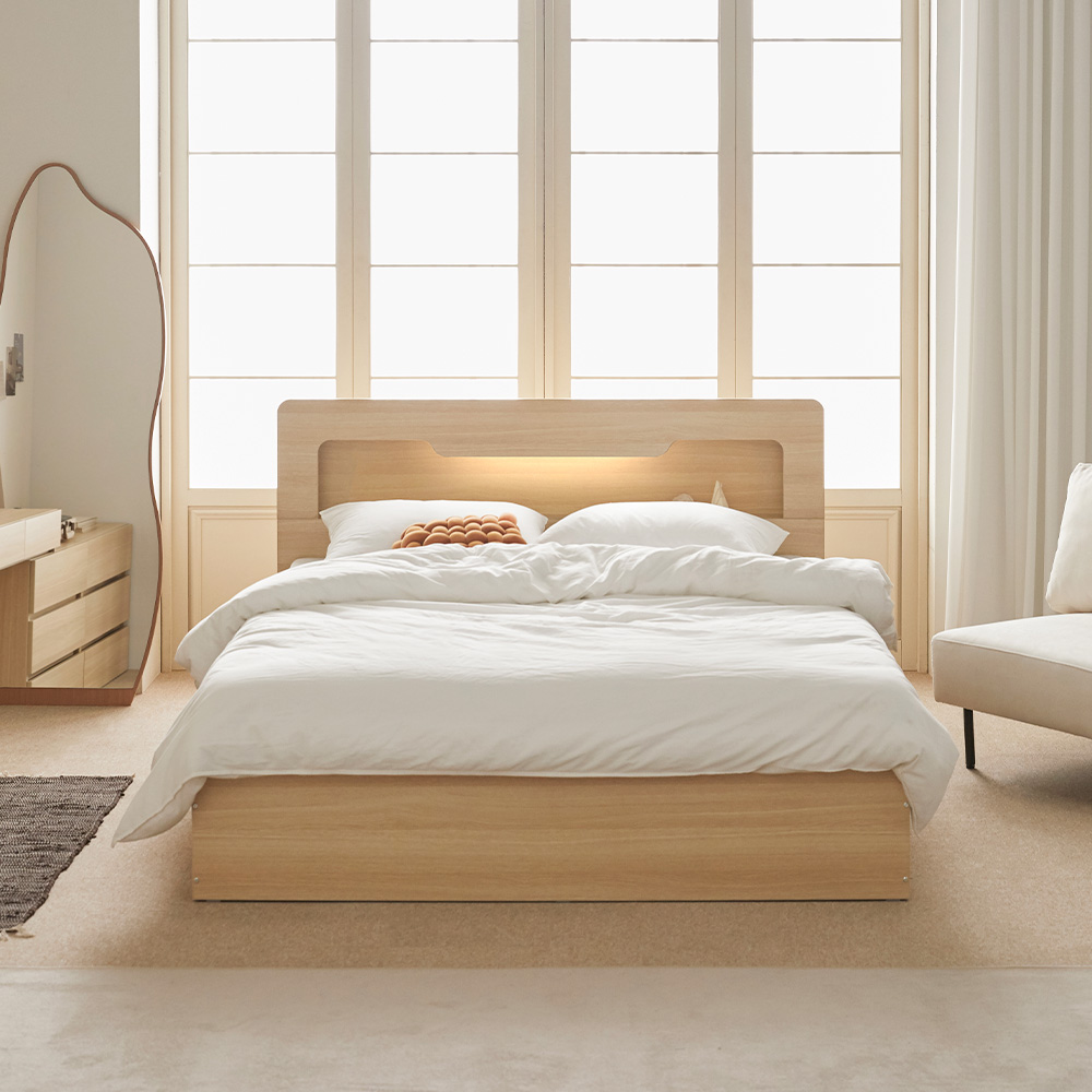 파로마 아몬드 수납 헤드 평상형 침대