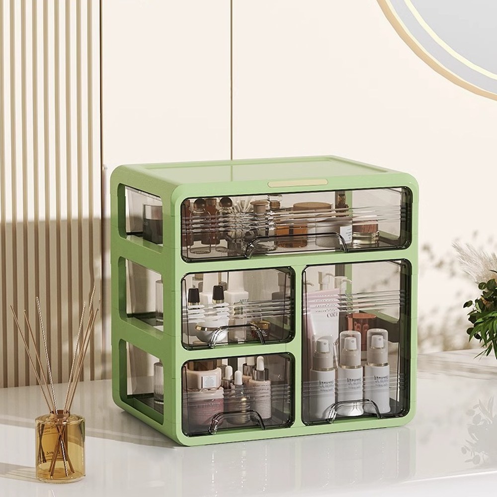 365플레이스 튼튼한 책상 정리함 사무실 책상 정리 오거나이저 4단, 1개, 그린