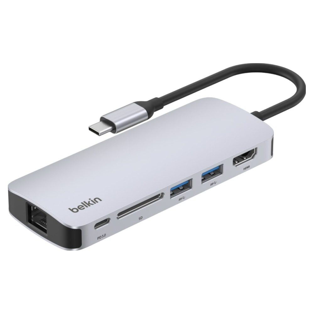 벨킨 connect USB C 6in1 멀티 포트 허브 어댑터 AVC008fqSGY V2