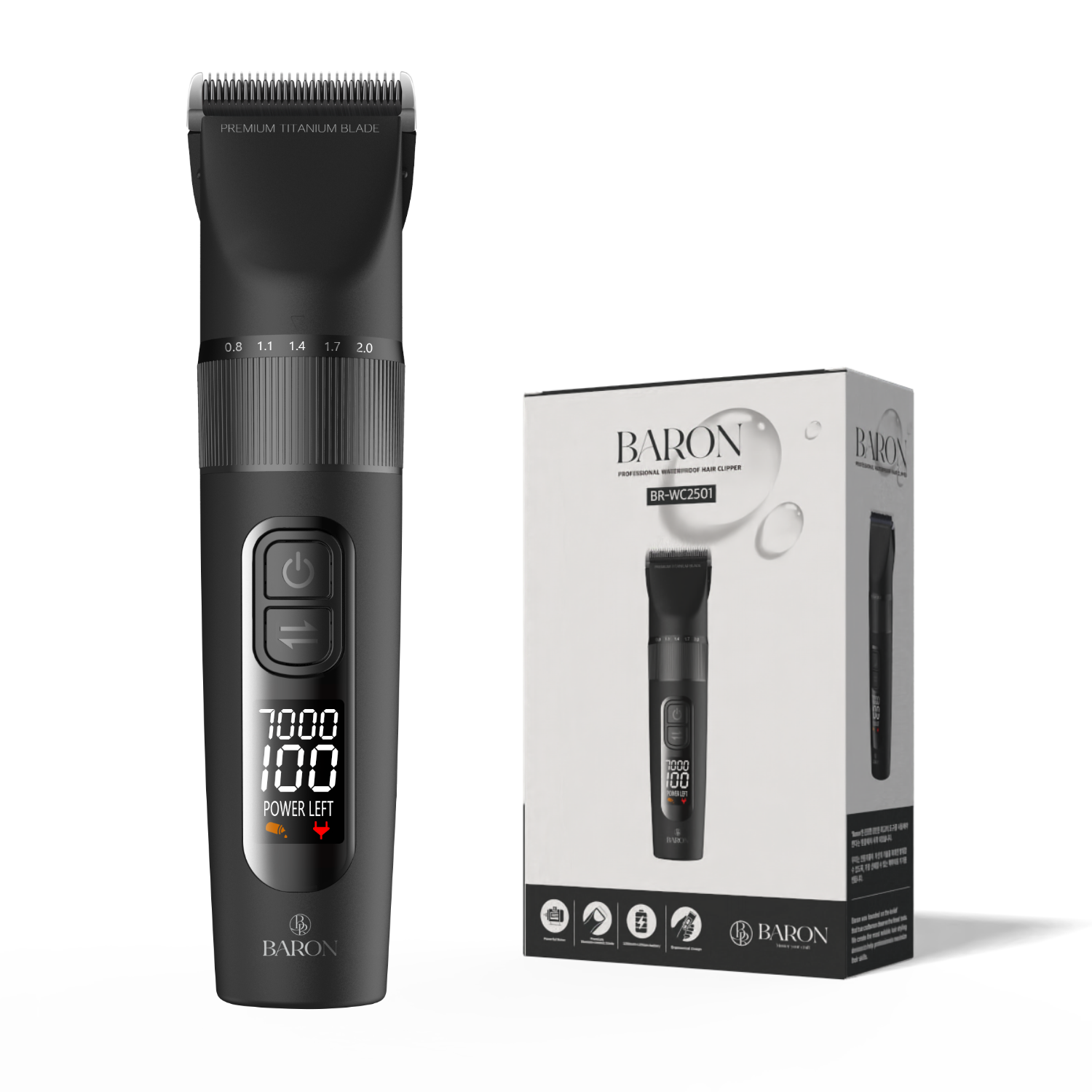 바론 전문가용 방수 바리깡 이발기