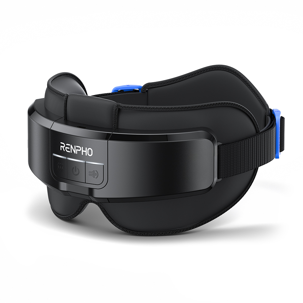 RENPHO 렌포 아이리스 마스크 헤드 앤 아이 마사지기 관자놀이 온열 눈찜질기, 블랙, R-WME01