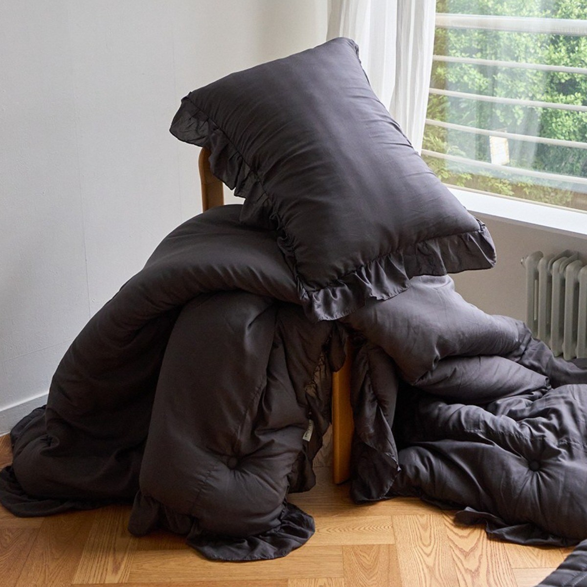 [공식인증] 에그룸 하이엔드 텐셀모달100% 프릴 차렵이불 4color