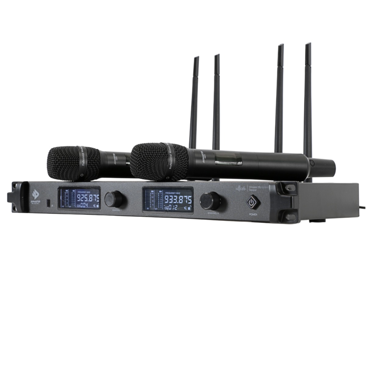 공연용 2채널 무선마이크 AVMASTER SMC-9002 강당 연습실 보컬 회의실 체육관