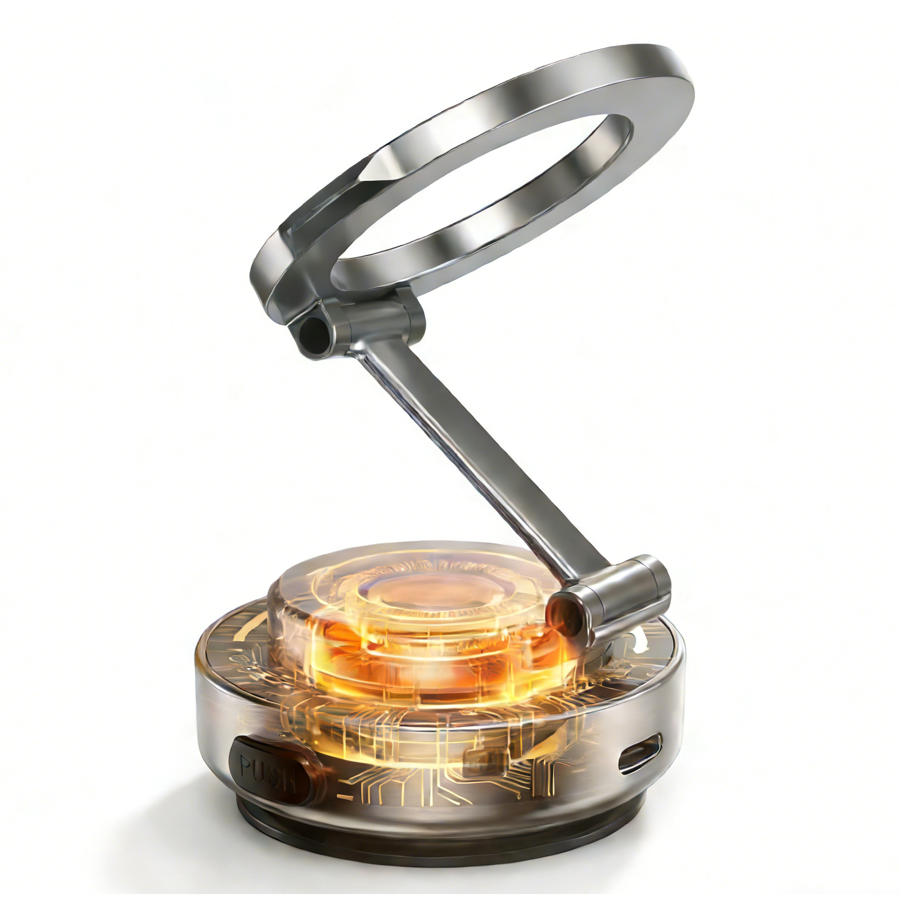 IMCHEN 전자동 360도 회전 접이식 진공 흡착식 차량용 거치대 전차종, 1개, 실버