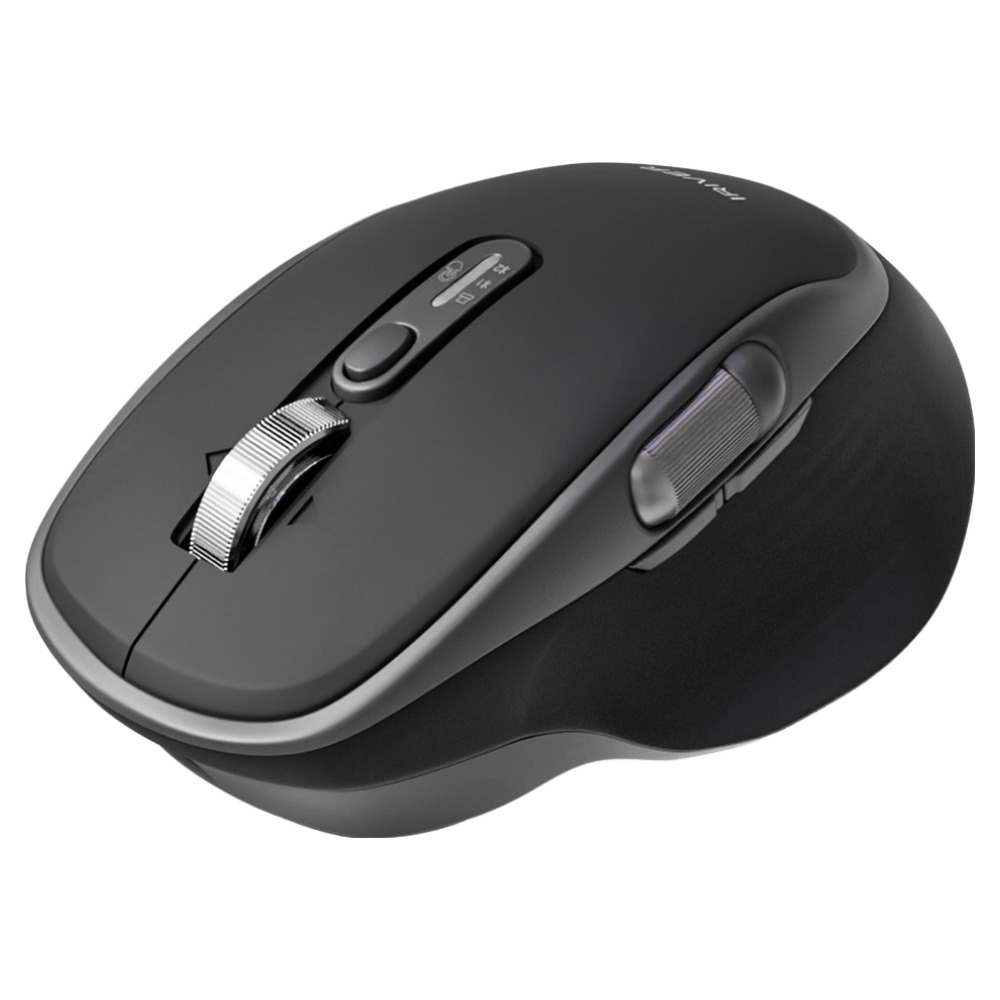 아이리버 스마트스크롤 무한휠 멀티페어링 블루투스 무소음 세미 버티컬 무선 마우스, GT300, Black