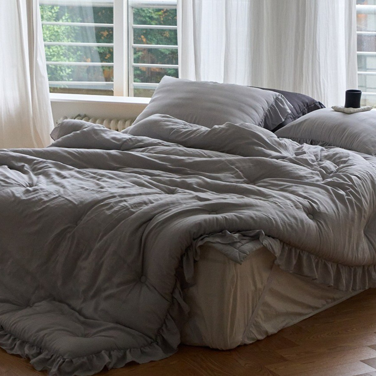 [공식인증] 에그룸 하이엔드 텐셀모달100% 프릴 차렵이불 4color