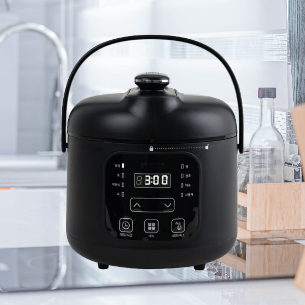 키친아트 3-4인용 스마트 미니 전기압력밥솥 KRC-DB342, 밥솥KRC-DB342(블랙), (KRC-DB342)_블랙
