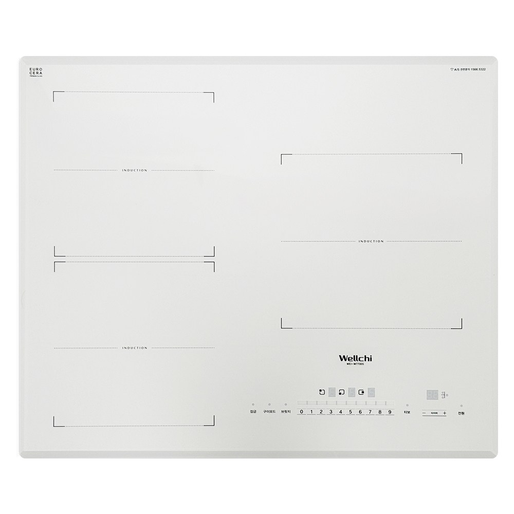 3구 전기레인지 빌트인 스텐드 하이라이트 인덕션, 빌트인, 화이트