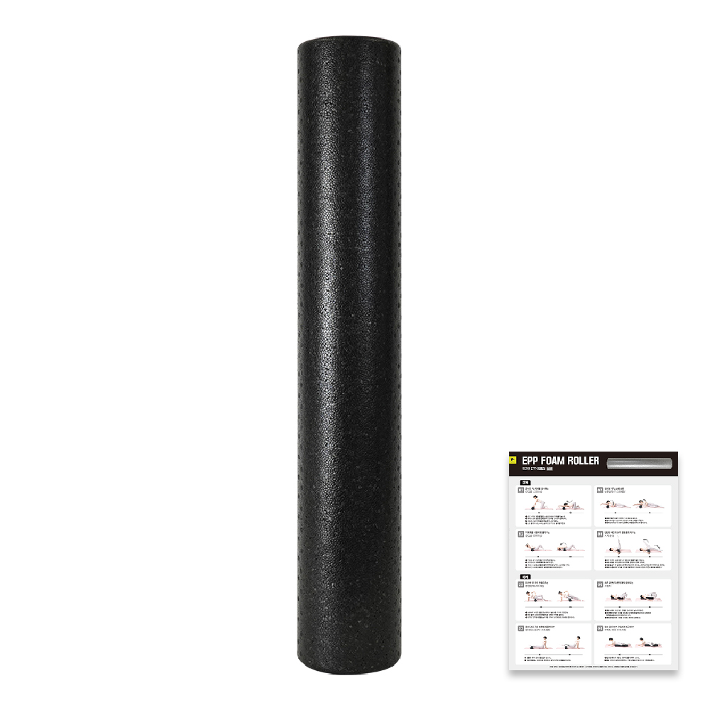 트라택 EPP 폼롤러 + 운동법 매뉴얼, 블랙, 1개