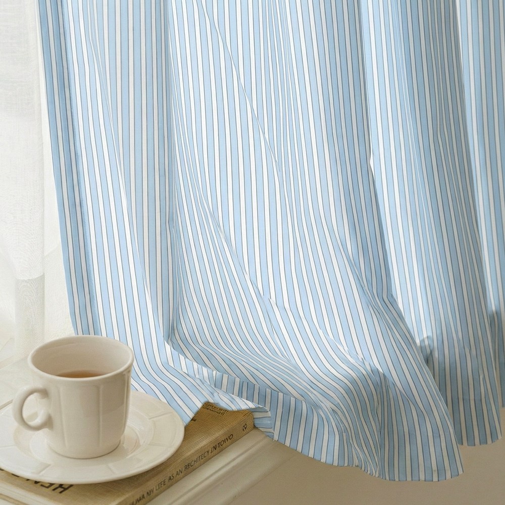 바자르 내추럴소프트 스트라이프 가리개커튼 창문형